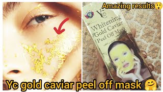 yc whiteining gold caviar peel of mask review💯wow beauty with urwa [upl. by Yehudit]