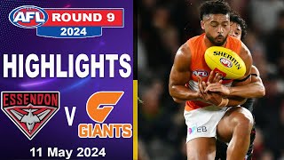 HIGHLIGHTS  Essendon Bombers vs GWS Giants  2024 AFL [upl. by Janean]