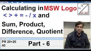 How to calculating in MSW Logo in hindi part  6  Sum product divide substruct [upl. by Witt]