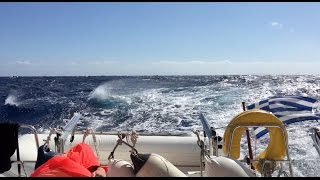 Over 50 knots of wind sailing Cyclades Aegean sea [upl. by Aztin]