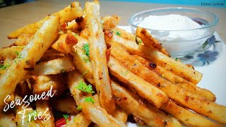 Seasoned Fries Recipe  Easy And Spicy Recipe  Kitchen Comrade [upl. by Elbring]