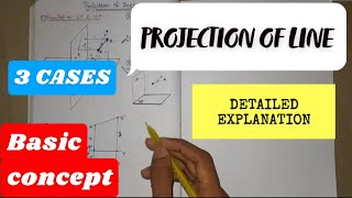 Projection of line in engineering drawing  Malayalam  Engineering graphics  1 st year  Cusat [upl. by Entwistle]