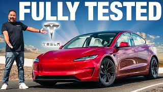 TESTED Tesla Model 3 Performance  060 Quarter Mile Skidpad Range amp More [upl. by Mart903]