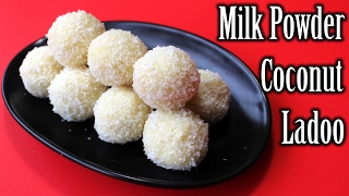 Milk Powder Coconut Ladoo Recipe  Easy Milk Powder Sweets  How to Make Coconut Ladoo [upl. by Enovi]