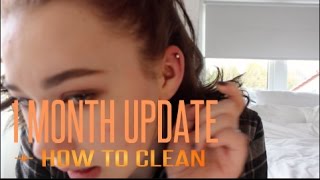 Helix piercing 1month update  How to clean it [upl. by Arayt]