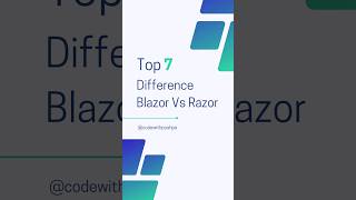 Blazor Vs Razor NET the different blazor net8 [upl. by Sordnaxela636]