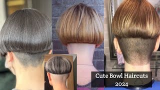 Top Trending Bowl Haircuts 2024Best Bowl Haircuts Half Head Shaved Nape Bob Haircuts pixie Hairc [upl. by Yhotmit310]