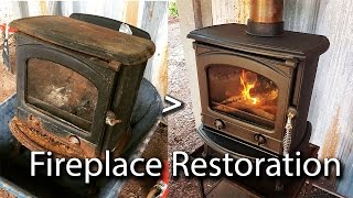 Off Grid Build Fixing up a rusted out cast iron wood stove [upl. by Habas]