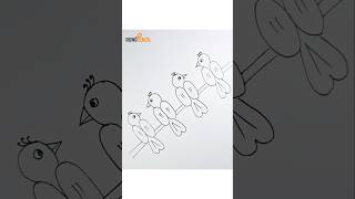 How to draw bird 🥰 Easy Drawing chobiaka drawing drawing4kids easydrawing art [upl. by Ashien652]