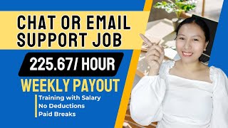 Earn 22567 per hour as Chat or Email Support WEEKLY PAYOUT  ONLINE JOB [upl. by Annoval482]