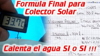 Colectores Solares para Piscina Formula final El equilibrio entre Volumen caudal y temperatura [upl. by Lowenstern128]