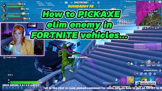 ✅💀 How to ⛏️⛏️⛏️ PICKAXE ENEMY in Fortnite vehicle [upl. by Tankoos]