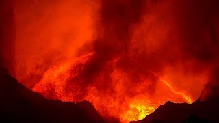 Last footage of lava lake before it drains and disappears [upl. by Einaeg]