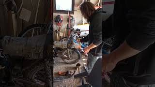 Vintage Kawasaki Dirt Bike Restoration Update  Going Well dirtbike 2stroke tireservice restored [upl. by Diandra912]