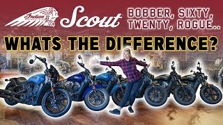 Comparing the FULL Indian Scout Bobber Sixty amp Rogue Lineup Whats the Difference [upl. by Daren739]