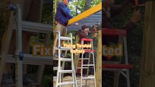 Fixing Twisted Rafters for Our coveredpatio patiostyle construction diy [upl. by Obla475]