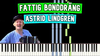 Fattig Bonddräng  Astrid Lindgren Piano Tutorial [upl. by Dowell]