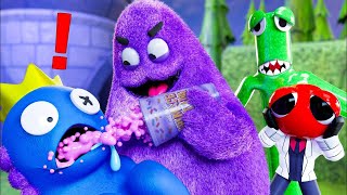 BLUE se TRANSFORMA en GRIMACE SHAKE Rainbow Friends 2 Animación [upl. by Amos697]