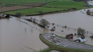 River Trent Dunham Toll Bridge Flooding Monday 8th January 2024 By Drone [upl. by Elstan]