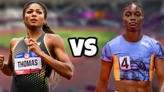 Gabby Thomas vs Julien Alfred 200m Clash  London Diamond League 2024 [upl. by Kera978]