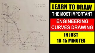 Engineering Drawing Cycloid Half Revolution Vertical and Horizontal method  Curves [upl. by Adachi]