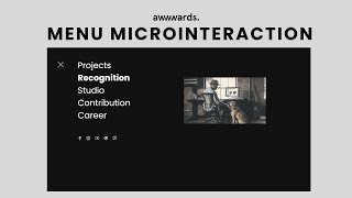 Awwwards Remake  Animated Menu MicroInteraction Using React amp CSS [upl. by Gniw846]