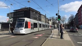 Straßenbahn Düsseldorf  haltestelle Wehrhahn S  Rheinbahn Siemens NF8U  2017 [upl. by Garwood]