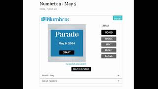 Solve Daily Numbrix 9 Puzzle 552024 ASMR [upl. by Osmond]