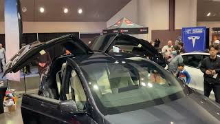 Cybertruck Light Show at the Silicon Valley Auto Show [upl. by Aleras]