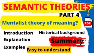 Mentalist theory  mentalist theory of meaning  semantics  linguistics  Urdu Hindi [upl. by Atlanta586]