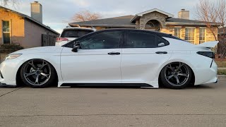 Bagged Camry With 370z Nismo wheels and 326 Wing [upl. by Graig]