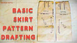 HOW TO DRAFT BASIC SKIRT PATTERN [upl. by Spillihp824]