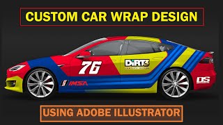 How to make Custom Car Wrap Design in Adobe Illustrator  Vehicle Graphics  Decal Design [upl. by Florie885]