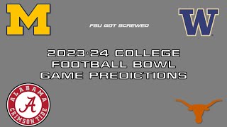 202324 College Bowl Game Predictions [upl. by Emie]