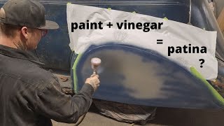 Rusty patina paint job using vinegar to match original paint [upl. by Bromley]