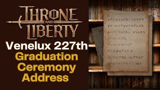 Venelux 227th Graduation Ceremony Address Throne and Liberty Codex [upl. by Anjali43]