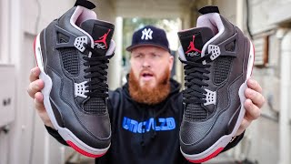 HOW GOOD ARE THE JORDAN 4 BRED REIMAGINED SNEAKERS Early In Hand amp On Feet Review [upl. by Arraes]