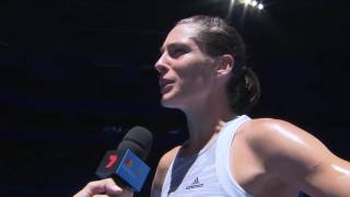 Andrea Petkovic oncourt interview RR  MasterCard Hopman Cup 2017 [upl. by Elstan]