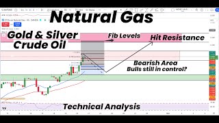 Natural Gas in Resistance  Bulls still in Control Fib Levels Gold  Silver  Crude Oil FORECAST [upl. by Grantham]