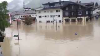 Hochwasser in Kössen Tirol 2013 [upl. by Odlanyar]