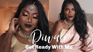 INDIAN  TAMIL GRWM  DIWALI MAKEUP AND OUTFIT [upl. by Baal409]