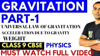 GRAVITATION CLASS 9 CBSE PHYSICS [upl. by Moffitt]