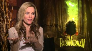 INTERVIEW Leslie Mann on voice acting for stop motion ve [upl. by Nally731]