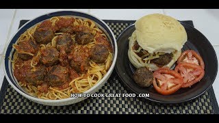 🍝🇮🇹🍔 Meatballs amp Spaghetti Recipe  Meatball Sub Sandwich  Easy Pasta Sauce Simple amp Delicious [upl. by Yusuk737]