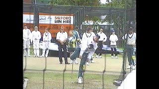 Shane Warne bowling at the Old Trafford nets July 1997 [upl. by Weidar]