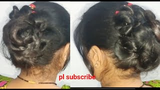 new bridal hairstyle for girls  flower 🌹hairstyle juda easy hairstylewedding hairstylehairstyle [upl. by Gnehp570]