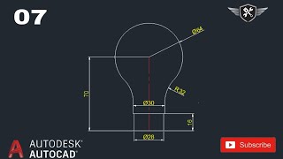 Autocad 2d Practice Drawing 07  AutoCAD tutorial for beginners akd autocad design [upl. by Aneloj407]