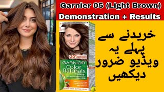 Garnier 5 no hair color  Garnier light brown color  Garnier hair color  Hair color demonstration [upl. by O'Rourke262]