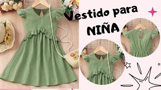 PATRÓN y ESCALADO de VESTIDO INFANTIL en VARIAS TALLAS 246  Mira que Fácil [upl. by Chandler877]