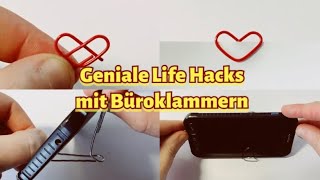 LIFEHACKS mit Büroklammern Tipps amp Tricks  Herz aus Büroklammer biegen  DIY Tricks Büroklammer [upl. by Sito494]